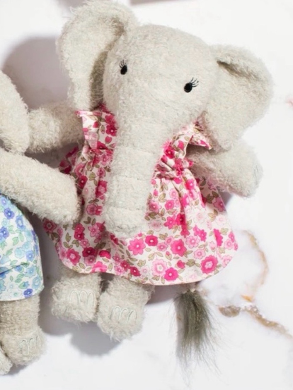 Chantecaille Baby Girl Soft Plush Toy - Light Gray with Pink Accent